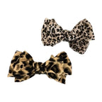 Leopard Print Bow Bun Hair Clip Women's Retro High Ponytail Hairpin, Back of Head Hair Bun Shark Clip