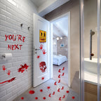 Halloween Wall Doors Windows Stickers Blood Handprint Footprint Skull Pattern Halloween Party Scene Decor Supplies Horror Props