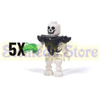 5PCS MOC Halloween Skeleton Army Mini Doll Ghost Building Block DIY Assembly Character Doll Horse Ornaments Figure Gift for Kids