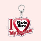 Custom Text I Love My Boyfriend Girlfriend Keychains Key Chain Photo Wife Hot Mom Dad King Queen Idol Baby Family Keychains Gift