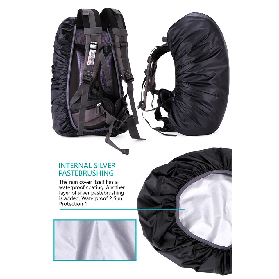Waterproof Reflective Backpack Rain Cover for 25L–60L Backpacks