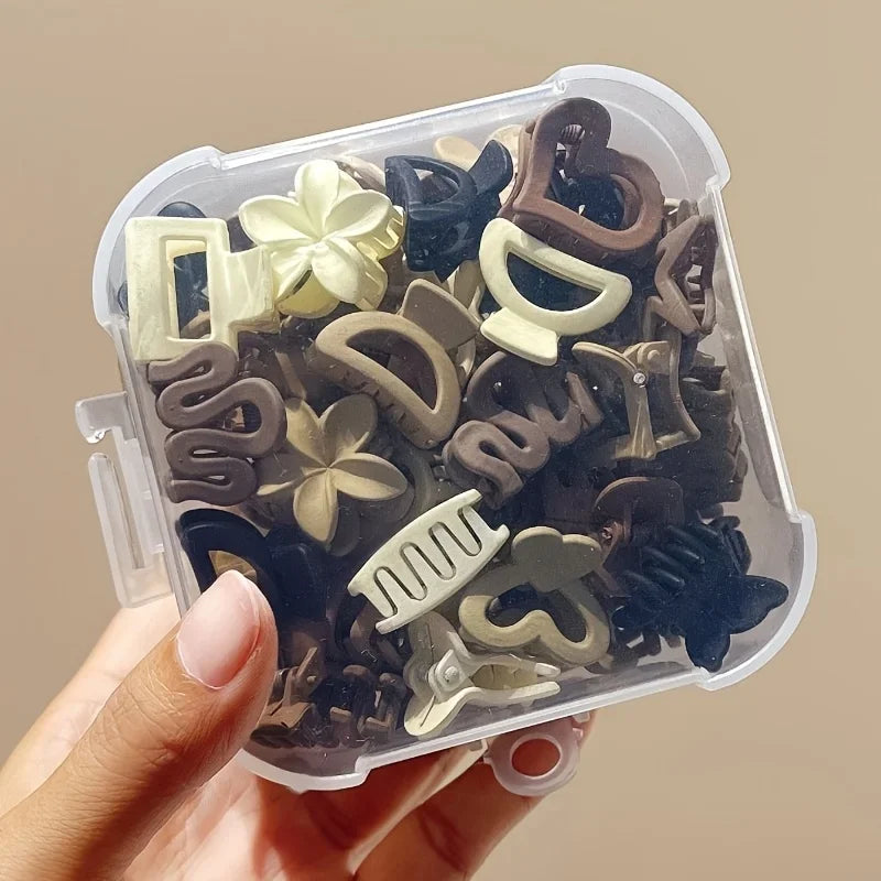 Beige Small Hair Clips Set for Women & Girls