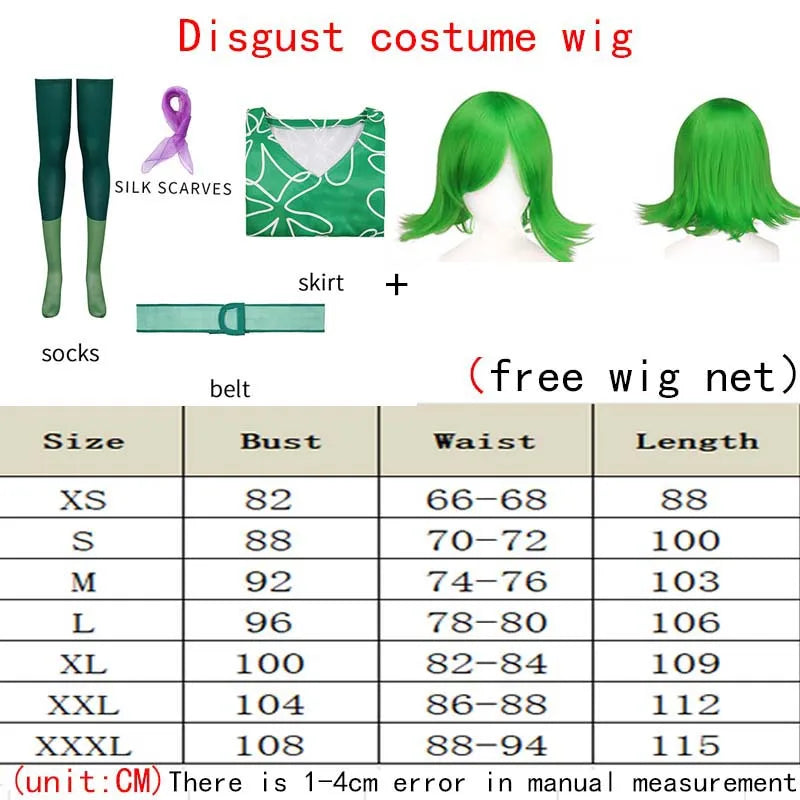 Movie Joy Disgust Cosplay Costume for Women Dress Halloween Costume Joy Disgust Outfits for Women Role Play