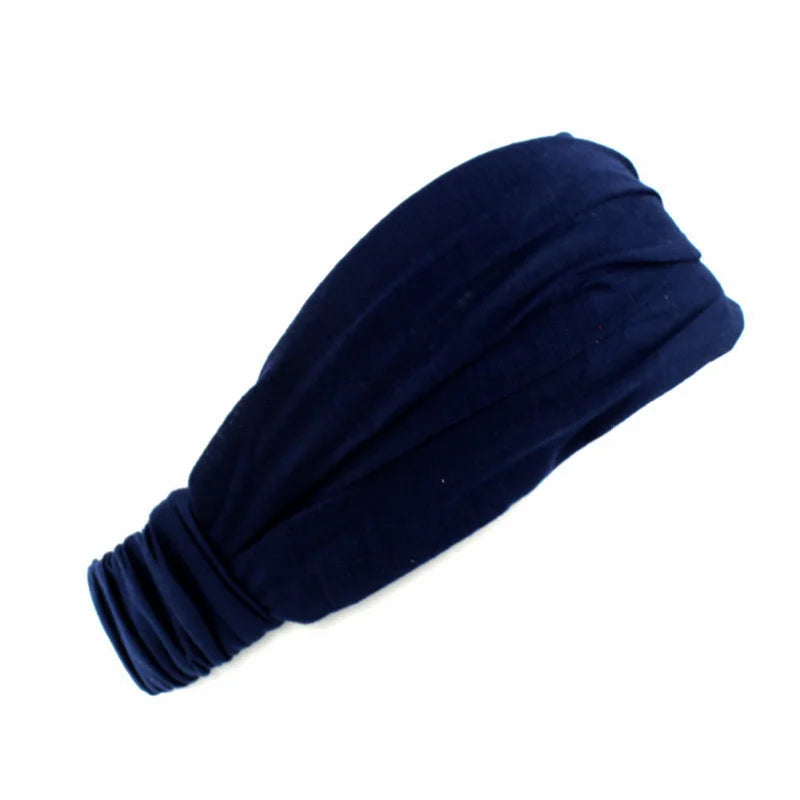 Wide Cotton Knotted Sports Headband for Women