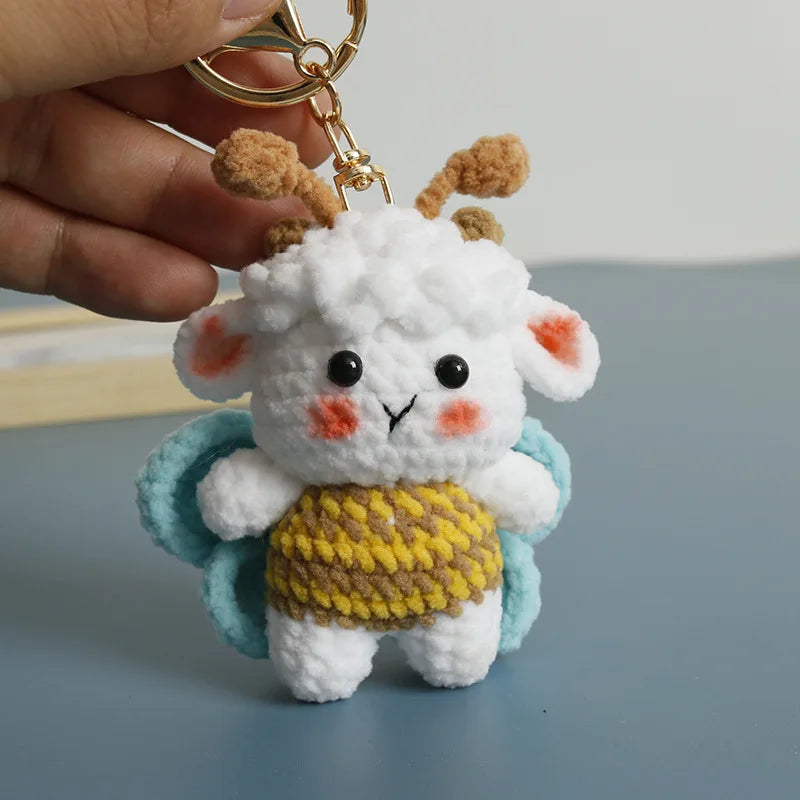 Funny Sheep Crochet Keychain Cute Animal Bag Charm