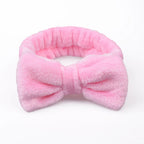 Coral Fleece Bow Spa Makeup Headband for Women