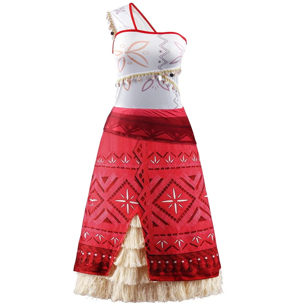 Women Moana Cosplay Costume – Ocean Princess Tassel Skirt Outfit