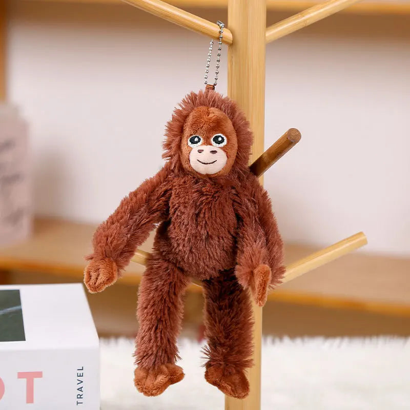 Cartoon Punch Monkey Plush Keychain Cute Bag Charm