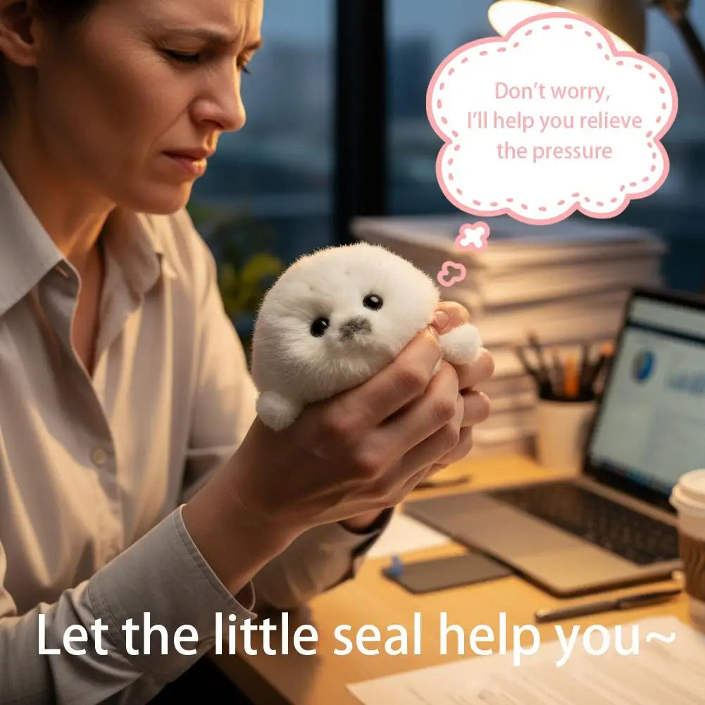 Cute Seal Plush Crochet Keychain Soft Animal Bag Charm