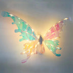 Electrical Butterfly Wings Toy With Music Lights Elf Wings Glowing Shiny Dress Up Moving Fairy Wings For Kids Boys Girls Gift