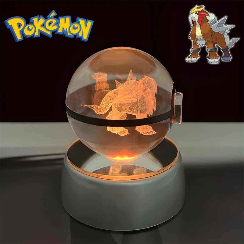 Pokémon 3D Crystal Poké Ball LED Night Light Collectible Figure