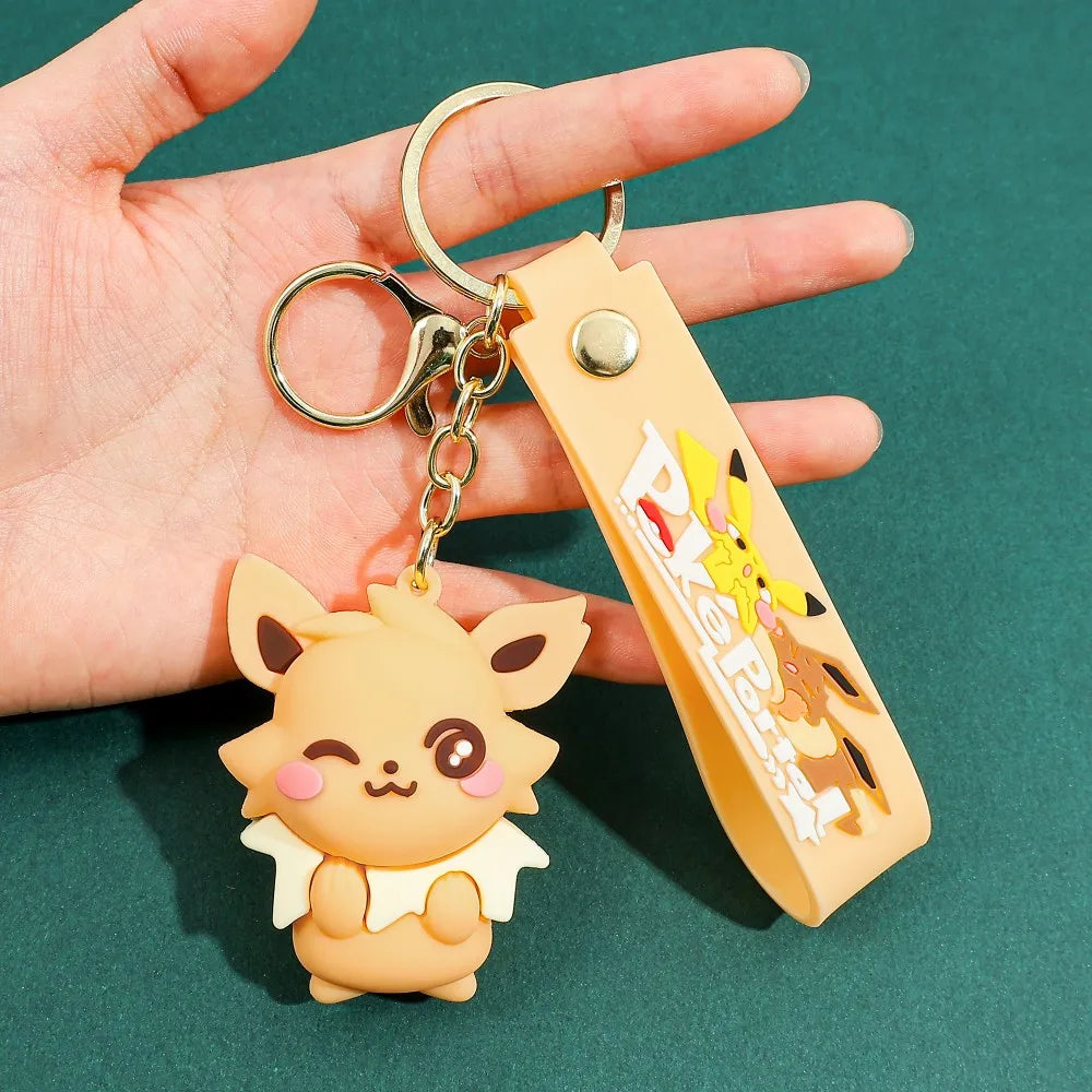 Eevee Plush Keychain Eeveelutions Bag Charm for Pokemon Fans