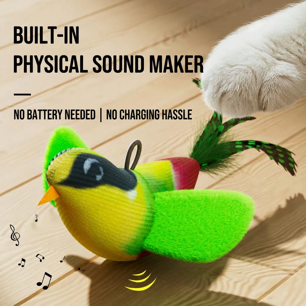Interactive Wall Hanging Bird Cat Toy with Catnip for Indoor Play
