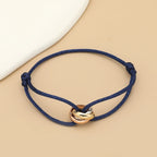 Simple Fashion Unisex Bracelet 3 Metal Round Circle Accessory Adjustable Men's Rope Bracelet for Women Jewelry Gifts