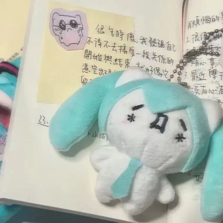 Hatsune Miku Plush Keychain Kawaii Anime Bag Charm