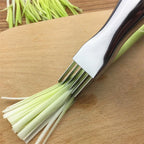 Stainless Steel Green Onion Shredder Knife with Curved Handle Design