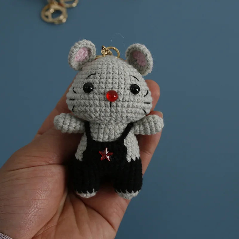 Cute Puppy Crochet Keychain Handmade Dog Bag Charm