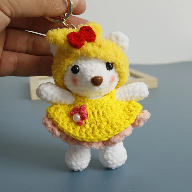 Cute Crochet Animal Doll Keychain Sheep Puppy Bag Charm