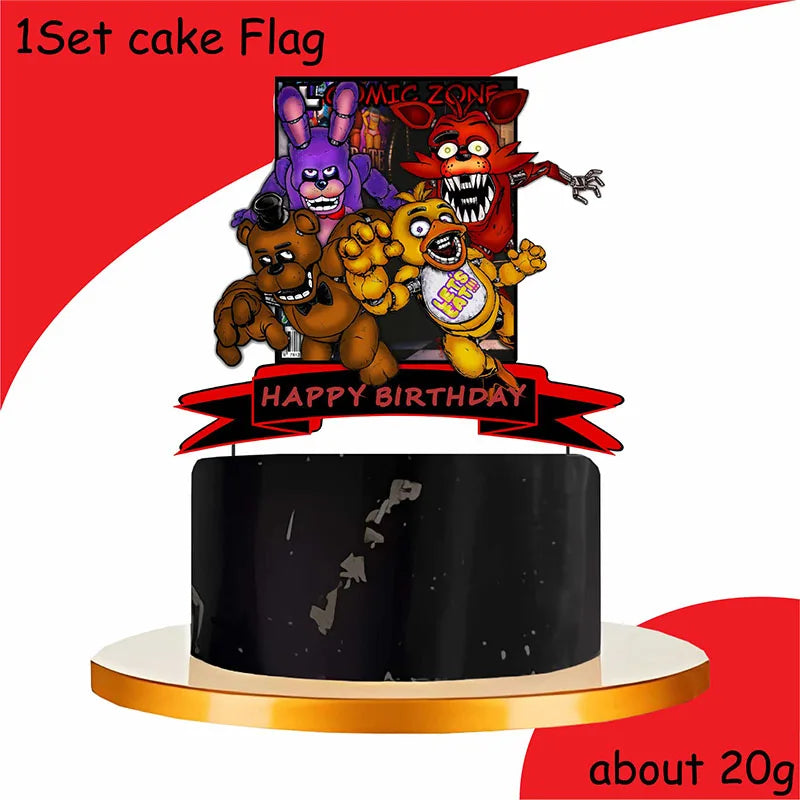 FNAF Five Nights Freddyed Birthday Party Decorations Kids Disposable Tableware Cup Plate Napkin Straw Baby Shower Supplies Event
