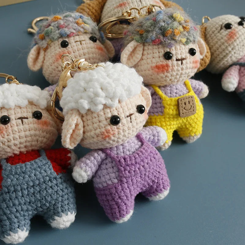 Cute Crochet Animal Doll Keychain Sheep Puppy Bag Charm