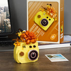 SLR Camera Mirror Flower Model Building Block Set - Creative Trendy Ornament Educational Toy for Children Gift