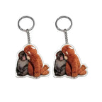 Funny Monkey Crochet Keychain Cute Backpack Charm