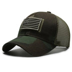 American Flag Camouflage Mesh Baseball Cap for Outdoor Adventures