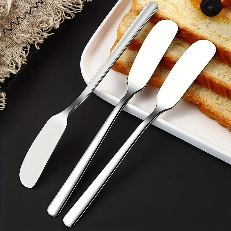 2-Piece Stainless Steel Butter Knife Set – Multifunction Cheese & Jam Spreader