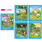 Magic Water Drawing Book with Reusable Coloring Pen for Kids Fun