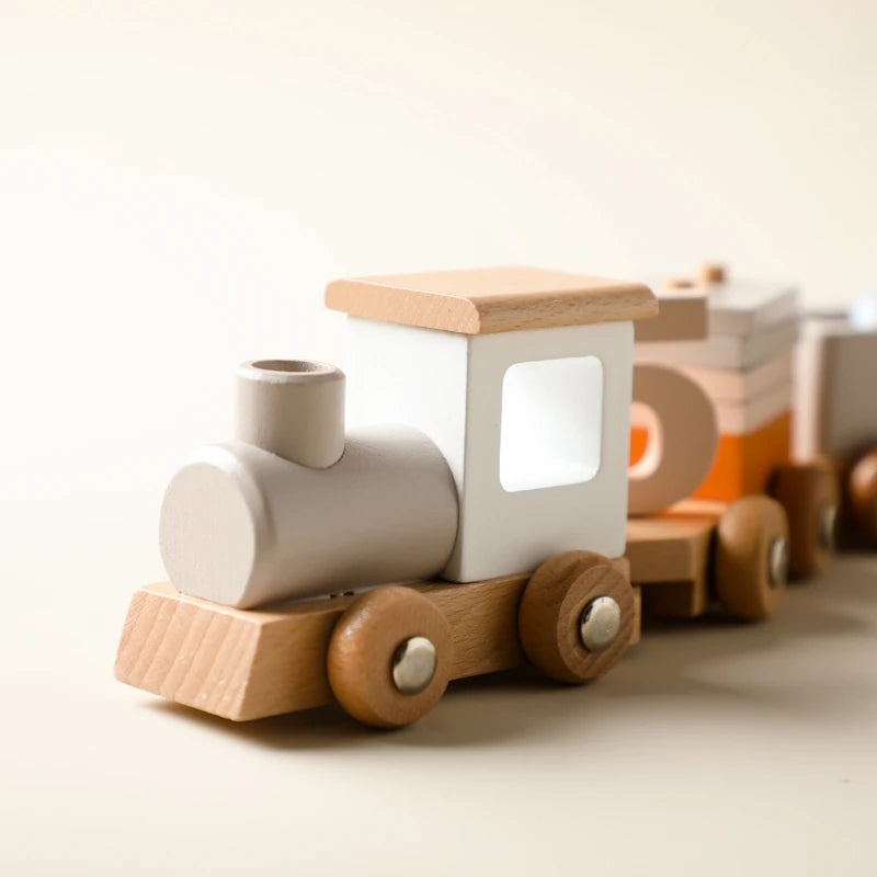 Wooden Montessori Train Learning Toy for Toddlers and Preschool Kids