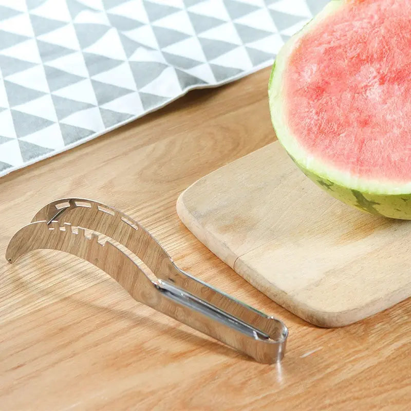 Stainless Steel Watermelon Slicer Knife with Fruit Corer and Server