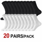 10/20 Pair Men Women Anti Odor Knitted Mid Tube Socks Suitable All Seasons Sweat Absorbing Breathable Couples Casual Sports Sock