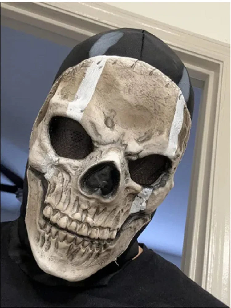 Unisex Halloween Horror Ghost Skull Mask MW2 Latex Headgear Helmet Cosplay Perform Party Masquerade Prop Cosplay