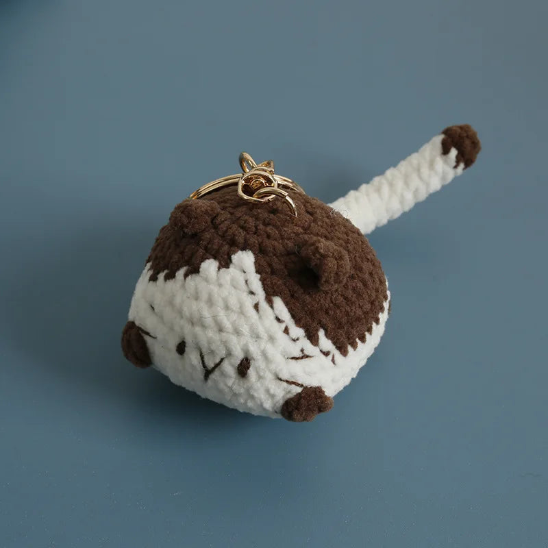 Cute Crochet Kitten Keychain Smiling Cat Bag Charm