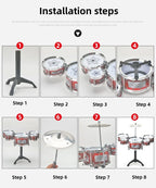 Kids Jazz Drum Set Musical Instrument Toy for Beginners