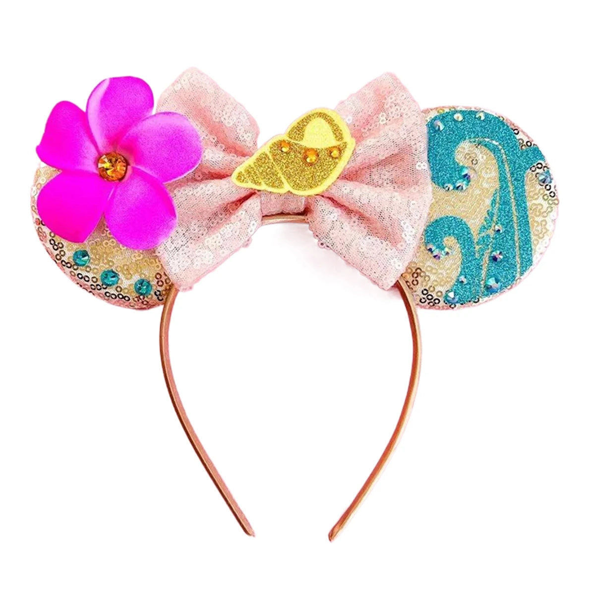 Mouse Ears Sequin Bow Cosplay Headband for Women & Adults
