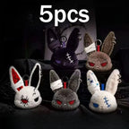 Hot Gothic Bunny Plush Keychain RabbitBag Charm with Bandage Desian Kawaii Key Ring Pendant Car Bag Ornament  Gift To