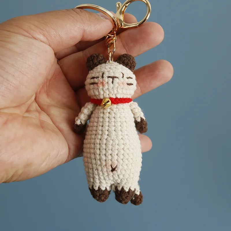 Exquisite Kitten Crochet Keychain Cute Cat Bag Charm