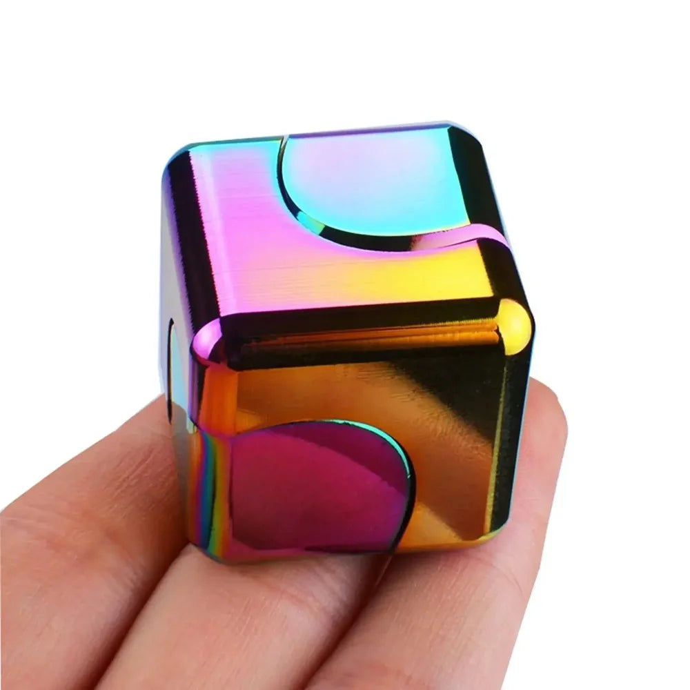 Alloy Cube Spinner Stress Relief Toy – Portable Desk Focus Gadget