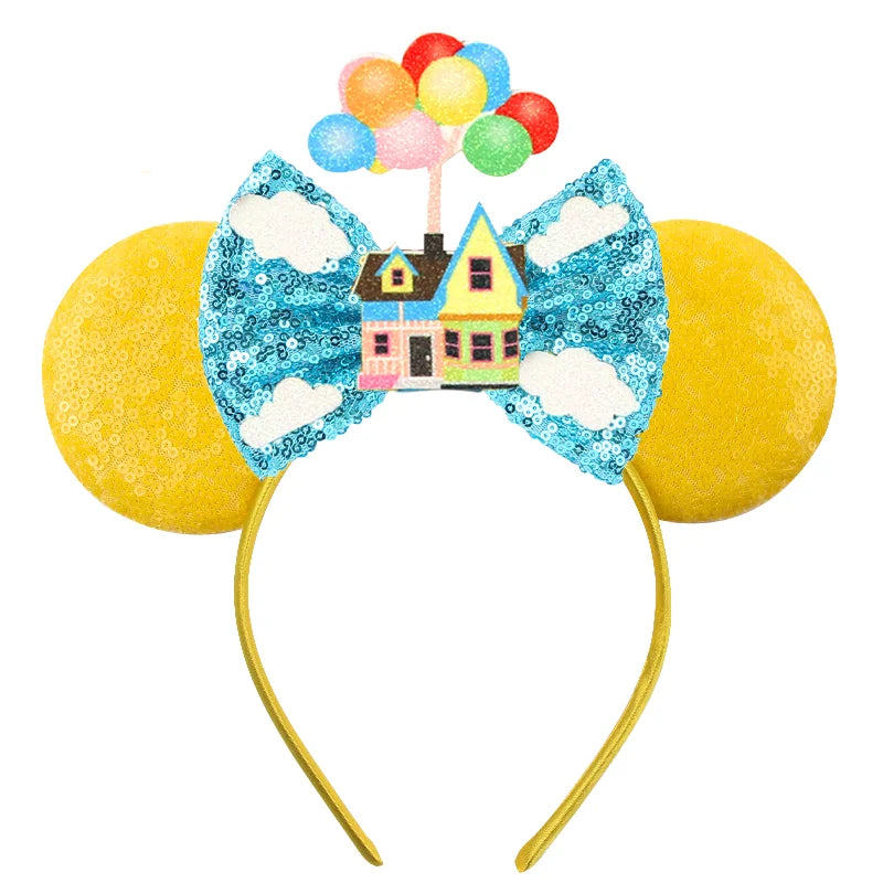 2026 Trip Mouse Ears Headband for Girls Women Sequin Castle 5"Bow Hairband Festival Party Cosplay DIY Hair Accessories