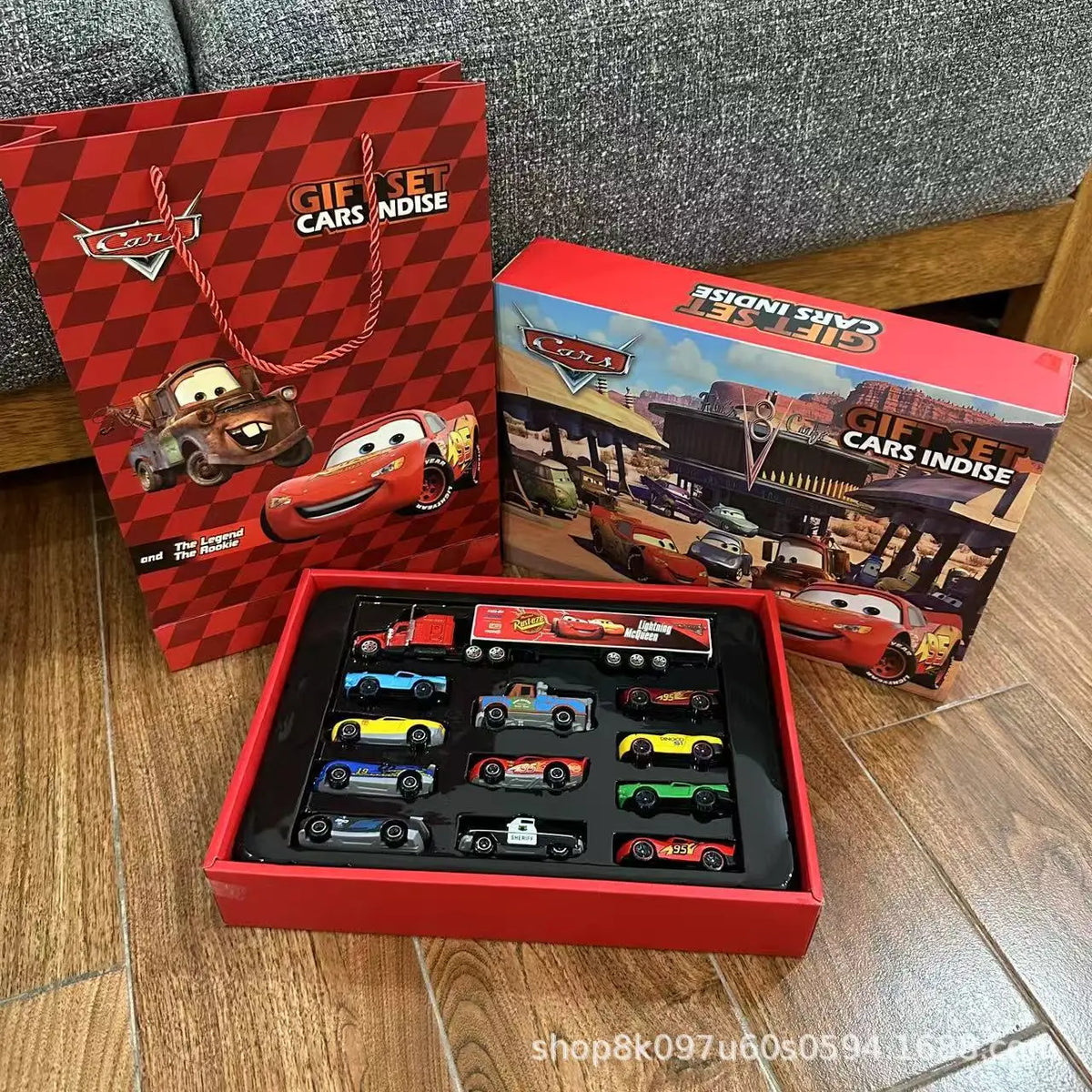 Pixar Cars McQueen Mater Mack Uncle Truck Alloy Diecast Car 1:55 Model Radiator Springs Town 11/6/4 Pcs Car Boxes Gift