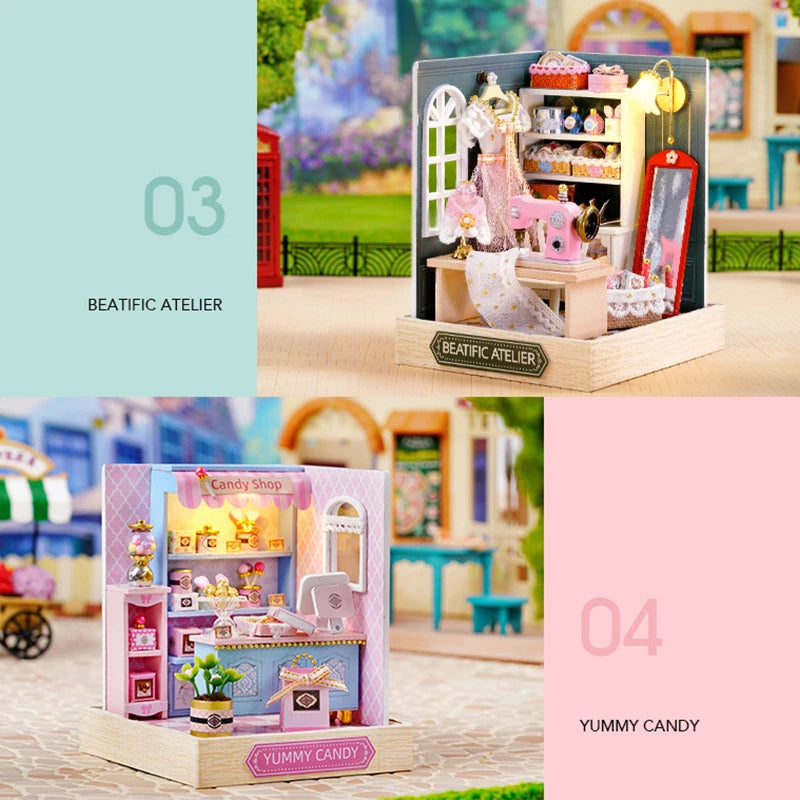 Wooden Miniature Doll House DIY 3D Puzzle Building Kit