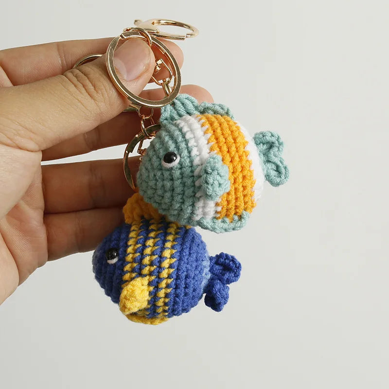 Ocean Animal Crochet Keychain Tropical Fish Bag Charm