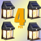 Solar-Powered Waterproof Outdoor Wall Light with Motion Sensor Tungsten Filament Garden Yard Decoration LED Lamp 3 Modes 1-4Pcs