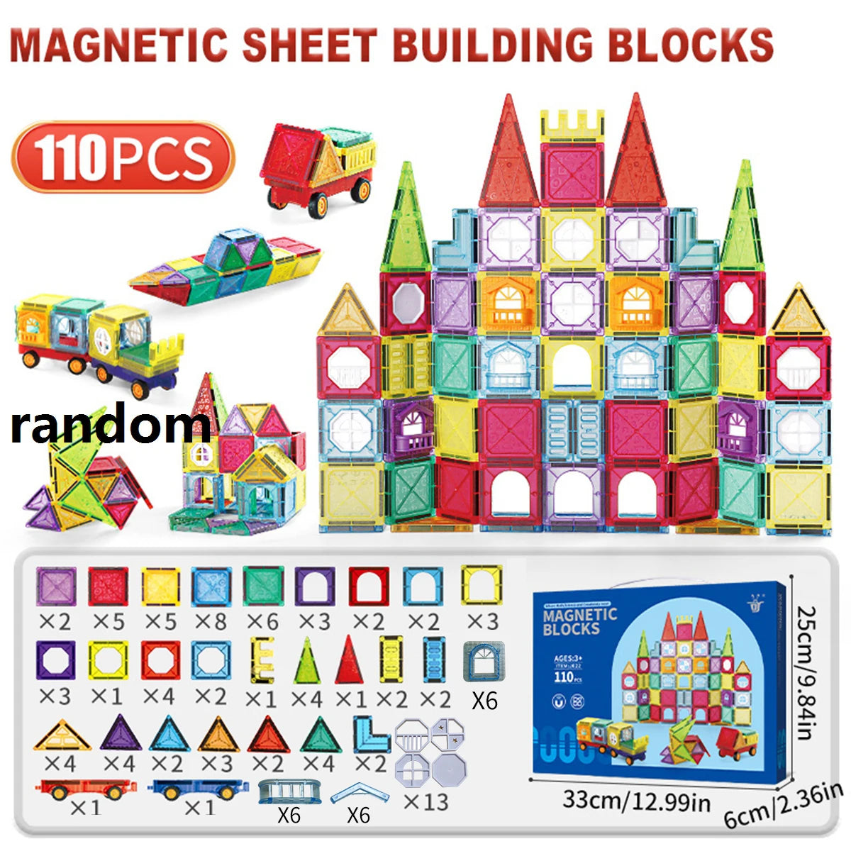 Magnetic Tiles STEM Building Blocks Educational Toy for Kids