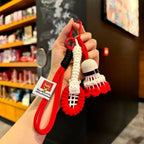 Crochet Badminton Keychain Mini Sports Bag Charm