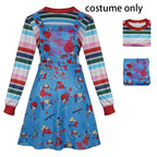 Women Chucky Cosplay Dress Killer Doll Costume Horror Costume Movie Character Outfits Halloween Costumes(140CM-3XL)