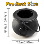 12pcs Black Cauldron with Handle, Magic Witch Cauldron Kettles Halloween Pot Candy Bowl Holder for Halloween & St. Patrick’s Day