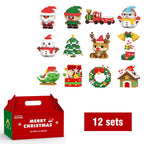 Christmas Building Block Series Gifts Micro Bricks Santa Claus Reindeer Assembling Bricks Table Decoration Toys Children Kids