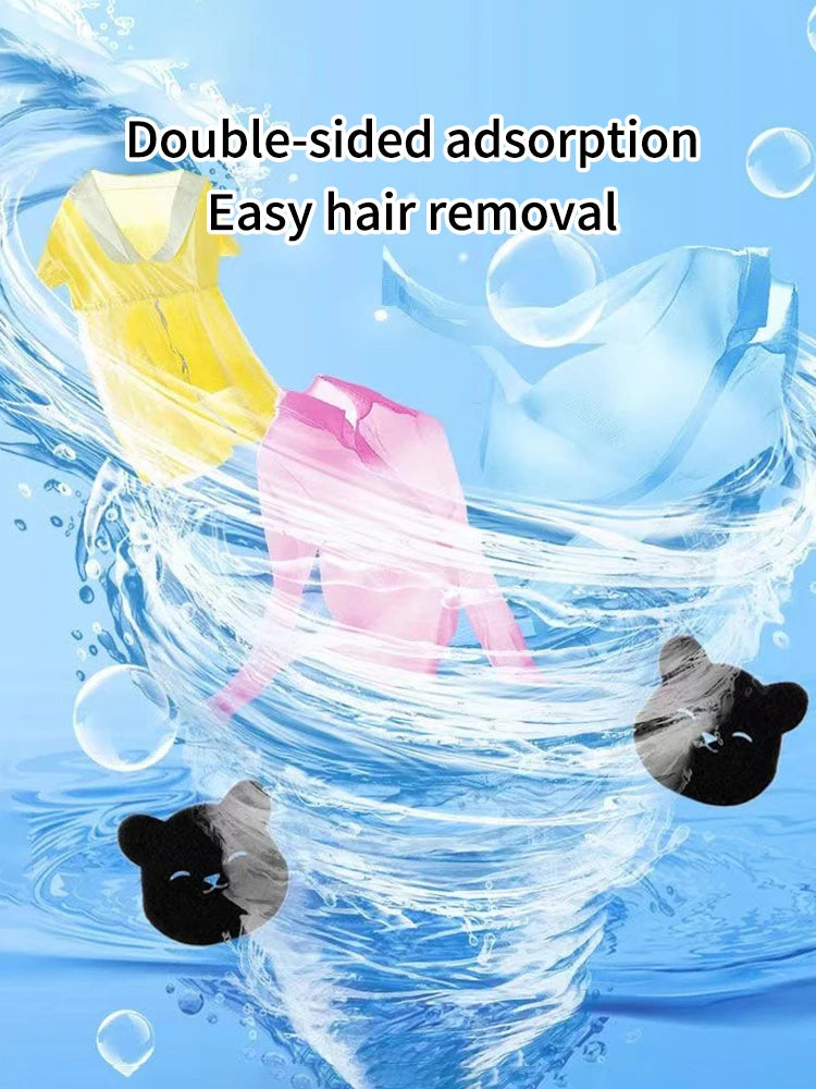4PCS Bear Shape Laundry Balls Lint Catcher Reusable Pet Hair Remover Cleaning Sponge for Clothes Sofa Cat Dog Home House